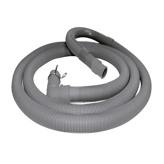 Mangueras de desagüe Manguera gris corrugada con abrazadera para desagüe de lavadora